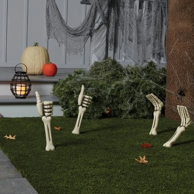 Hyde & EEK! Boutique 2pk Skeleton Hands Halloween Decorative Yard Stakes - Hyde & EEK! Boutique™ 1 Hyde & EEK! Boutique 2pk Skeleton Hands Halloween Decorative Yard Stakes - Hyde & EEK! Boutique™