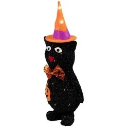 Northlight 24" Spooky Town Lighted Black Cat in Witch's Hat Outdoor Halloween Decoration -Hyde and Eek Cosplay Store GUEST 3967d236 76b0 40fd 801e 3d359c9abb78