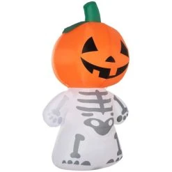 HOMCOM 70.75 " Inflatable Halloween Skeleton Ghost Pumpkin Head, Blow-Up LED Yard Display w/ Rotating Colorful Light Outdoor for Garden, Lawn, Party -Hyde and Eek Cosplay Store GUEST 40a304e1 ecae 4455 8856 bb27f0d28bc8