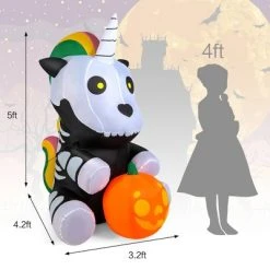 Costway 5ft Inflatable Halloween Unicorn Skeleton Holding Pumpkin for Yard w/LED Lights 11 Costway 5ft Inflatable Halloween Unicorn Skeleton Holding Pumpkin for Yard w/LED Lights -Hyde and Eek Cosplay Store GUEST 43bd252b d03c 4654 b261 53ae6e029e69