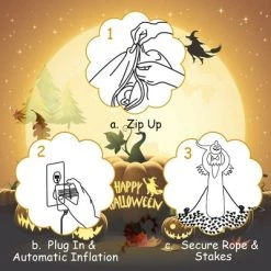 Costway 6FT Halloween Inflatable Blow Up Ghost w/ Pumpkin LED Lights Yard Decoration 14 Costway 6FT Halloween Inflatable Blow Up Ghost w/ Pumpkin LED Lights Yard Decoration -Hyde and Eek Cosplay Store GUEST 4453ae04 d2d9 4146 a496 db2c95861e4b