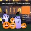 Tangkula 6 FT Halloween Inflatable Pumpkins & Ghosts Party Decoration w/Bright LED Lights & Powerful Blower