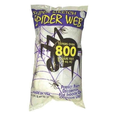 Fun World Spider Web Halloween Decoration - 800 sq ft - White 1 Fun World Spider Web Halloween Decoration - 800 sq ft - White