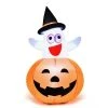 Costway 5 Ft Halloween Blow-up Inflatable Ghost in Pumpkin w/ LED Bulb Yard Decoration