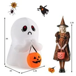 Costway 4' Halloween Inflatable Ghost Holding Pumpkin Blow up Holiday Decor w/LED Lights -Hyde and Eek Cosplay Store GUEST 4f54a407 0321 494a 9eb1 d051f632e23e