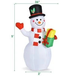 Costway 5 FT Tall Snowman Inflatable Blow up Inflatable w/Built-in Colorful LED Lights -Hyde and Eek Cosplay Store GUEST 504932a2 3375 4679 829d 8dca21f6c9b7