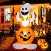 Costway 5 FT Inflatable Halloween Pumpkin Ghost Blow-up Yard Decoration with LED Lights