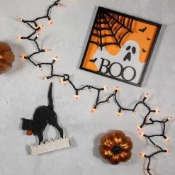 Northlight 100-Count Candy Corn Halloween String Lights - 20.5 ft Black Wire