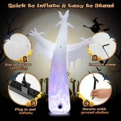 Costway 8FT Giant Halloween Inflatable Ghost Outdoor Decor w/LED Colorful Rotating Light -Hyde and Eek Cosplay Store GUEST 58c02be7 dac4 451e a82c c0d864b51c0f