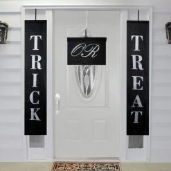 Northlight Set of 3 Black and White Trick or Treat Outdoor Halloween Banners 19.25"