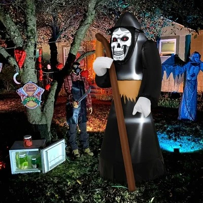 Costway 8 FT Halloween Inflatable Grim Reaper Ghost Blow-up Decoration with 3 LED Lights 9 Costway 8 FT Halloween Inflatable Grim Reaper Ghost Blow-up Decoration with 3 LED Lights - Image 9