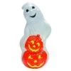Union Products 56480 60-Watt Light Up Ghost & Pumpkin Halloween Outdoor Garden Statue Decoration Made from Blow-Molded Plastic, White/Orange (2 Pack)