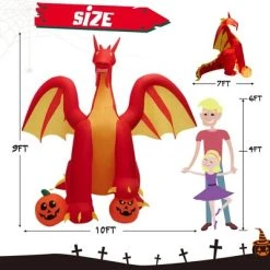 Costway 10 FT Inflatable Giant Animated Fire Dragon Outdoor Halloween Decor w/Lights -Hyde and Eek Cosplay Store GUEST 5d847d7c b29b 4dde 985b 05dffc4a6061