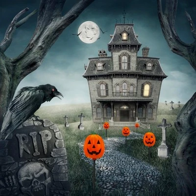 Northlight Set of 5 Jack-O-Lantern Shaped Halloween Pathway Markers - 3.75ft Black Wire 1 Northlight Set of 5 Jack-O-Lantern Shaped Halloween Pathway Markers - 3.75ft Black Wire