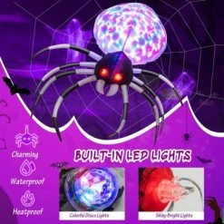 Costway 3.5 FT Wall Halloween Inflatable Spider Holiday Decor with Multi-Color Lights -Hyde and Eek Cosplay Store GUEST 5e615393 5f84 430f a5e2 5d129c5e5de2