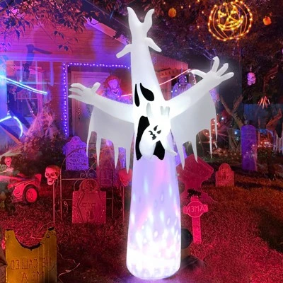 Tangkula 8FT Giant Halloween Inflatable Ghost Blow-up Yard Decoration with Built-in LED Lights & Magic Rotating Lamp Easy Inflation Waterproof Blower 8 Tangkula 8FT Giant Halloween Inflatable Ghost Blow-up Yard Decoration with Built-in LED Lights & Magic Rotating Lamp Easy Inflation Waterproof Blower - Image 8