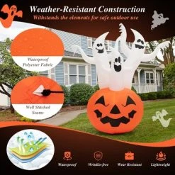 Costway 6 FT Inflatable Halloween Tree White Ghosts with Pumpkin Decor w/ Rotating Lamp -Hyde and Eek Cosplay Store GUEST 5fa4a5d4 621c 474a 8639 24b20fe18f3f