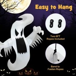 Costway 5FT Halloween Inflatable Ghost Blow-up Hanging Decoration w/ Built-in LED Lights 11 Costway 5FT Halloween Inflatable Ghost Blow-up Hanging Decoration w/ Built-in LED Lights -Hyde and Eek Cosplay Store GUEST 5ffb1a89 a12f 4c92 9782 821aad8e024b