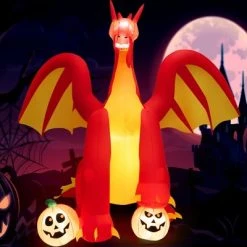 Costway 10 FT Inflatable Giant Animated Fire Dragon Outdoor Halloween Decor w/Lights -Hyde and Eek Cosplay Store GUEST 630ea64f 159e 4dc2 a814 fdbcfc53fd65