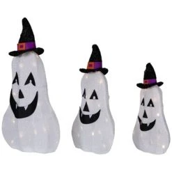 Northlight Set of 3 Spooky Town LED Jack O' Lantern Ghosts Outdoor Halloween Decorations -Hyde and Eek Cosplay Store GUEST 63b6f17f c533 4bb6 a9de 9387ccd253b4