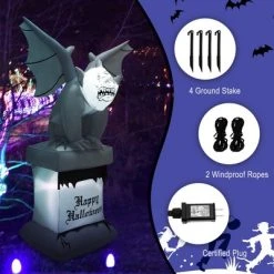 Costway 8.2 FT Halloween Inflatable Gravestone w/ Gargoyle Yard Decoration w/LED Lights -Hyde and Eek Cosplay Store GUEST 6592cb10 1ce7 4d1b 81b3 1326079dc654