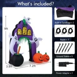 Costway 9 Ft Tall Halloween Inflatable Castle Archway Decor w/ Spider Ghosts &Built-in Lights 10 Costway 9 Ft Tall Halloween Inflatable Castle Archway Decor w/ Spider Ghosts &Built-in Lights -Hyde and Eek Cosplay Store GUEST 65966285 e544 4514 99a3 cc4a0b0dc626