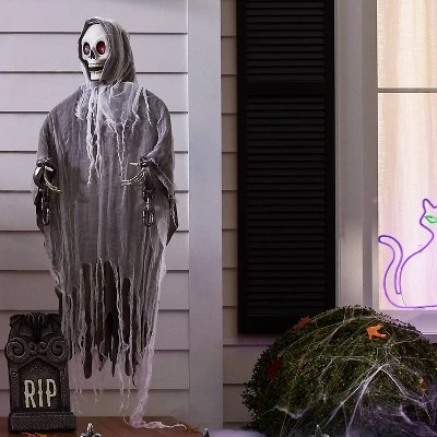 Hyde & EEK! Boutique 60" Animated Reaper Skeleton with Chains Halloween Decorative Mannequin - Hyde & EEK! Boutique™ 2 Hyde & EEK! Boutique 60" Animated Reaper Skeleton with Chains Halloween Decorative Mannequin - Hyde & EEK! Boutique™ - Image 2