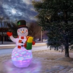 Costway 5 FT Tall Snowman Inflatable Blow up Inflatable w/Built-in Colorful LED Lights -Hyde and Eek Cosplay Store GUEST 6a39a57c a3d9 4645 9d02 f1574e0e7646
