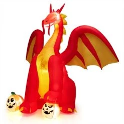 Costway 10 FT Inflatable Giant Animated Fire Dragon Outdoor Halloween Decor w/Lights -Hyde and Eek Cosplay Store GUEST 6a9e8177 2bb3 4410 a085 d104f5acba08