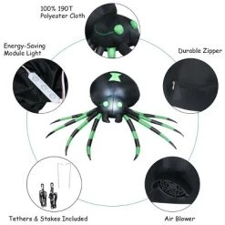 Costway 6FT Halloween Inflatable Blow-Up Spider w/ LED Lights Outdoor Yard Decoration 12 Costway 6FT Halloween Inflatable Blow-Up Spider w/ LED Lights Outdoor Yard Decoration -Hyde and Eek Cosplay Store GUEST 6b6cff0e 7cd0 4276 97fb 6dfffad7fba7