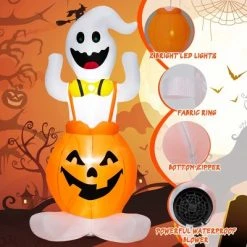 Costway 5 FT Inflatable Halloween Pumpkin Ghost Blow-up Yard Decoration with LED Lights -Hyde and Eek Cosplay Store GUEST 6d80ffa0 959c 4c9b affe 4bc7a1a1c7db