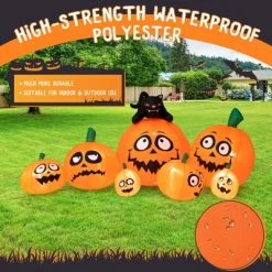 Costway 9.5 FT Long Inflatable Pumpkin Combo w/ Black Cat, Built-in LED Lights -Hyde and Eek Cosplay Store GUEST 740e86f6 421e 4064 9d63 cbe6ffa713ca