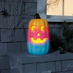 Hyde & EEK! Boutique Light Up Ombre Night of the Vivid Dead Pumpkin Halloween Scene Prop - Hyde & EEK! Boutique™