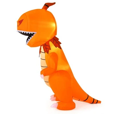 Costway 8FT Halloween Inflatable Pumpkin Head Dinosaur Blow Up with LED Lights 6 Costway 8FT Halloween Inflatable Pumpkin Head Dinosaur Blow Up with LED Lights - Image 6