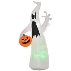 HOMCOM Inflatable Ghost with Pumpkin, Halloween Outdoor LED Lighted Yard Decoration, Waterproof -Hyde and Eek Cosplay Store GUEST 75b94189 6f77 4525 b9b6 4a56f30ff6cc