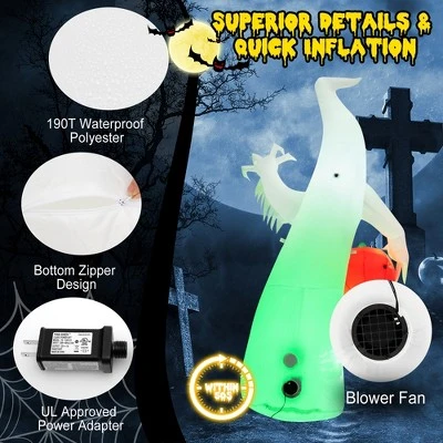 Costway 6 FT Inflatable Halloween Hunting Ghost with Pumpkin w/Spinning Lamp 6 Costway 6 FT Inflatable Halloween Hunting Ghost with Pumpkin w/Spinning Lamp - Image 6