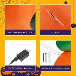 Tangkula Halloween Decoration 4 Ft Blow-up Inflatable Pumpkin With Witch Hat LED Bulbs Yard -Hyde and Eek Cosplay Store GUEST 7673e9af aab4 4ebf 896d 18c1cd370ca4