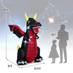 Tangkula 8 FT Tall Halloween Inflatable Dragon Indoor Outdoor Blow up Decoration w/Wing Tail, Bright Internal Lights Giant Animated Dragon -Hyde and Eek Cosplay Store GUEST 7ad4a810 ea79 407d 9981 e84654b5edb4