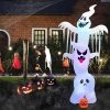 Costway 10 ft Inflatable Halloween Overlap Ghost Giant Decoration w/ Colorful RGB Lights