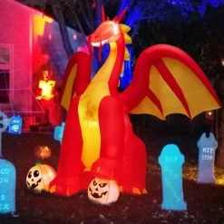 Costway 10 FT Inflatable Giant Animated Fire Dragon Outdoor Halloween Decor w/Lights -Hyde and Eek Cosplay Store GUEST 7f7f0235 787b 4c45 ba1f c21a951e6fae