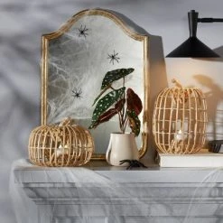 Hyde & EEK! Boutique Harvest Light Up Woodchip Woven Medium Pumpkin - Hyde & EEK! Boutique™