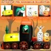 Tangkula 8 FT Long Halloween Inflatable Decoration w/ LEDs Inflatable Train w/ Pumpkins Ghost Skeleton Indoor Outdoor Halloween Decor