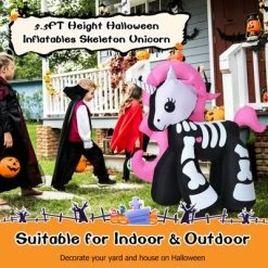 Tangkula 5.5 FT Halloween Inflatable Skeleton Unicorn with Build-in LED Lights & Blower Blow Up Yard Decorations -Hyde and Eek Cosplay Store GUEST 812eba32 2550 4b12 9f2f ff22d94289a5