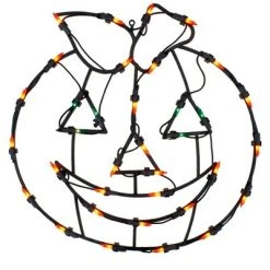 Northlight 14" Jack-O-Lantern Double Sided Halloween Window Silhouette Decoration - Orange/Green