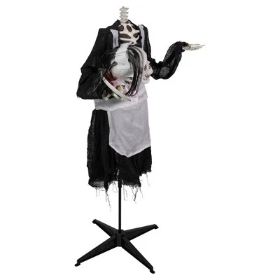 Northlight 57" Spooky Town Animated LED Lighted Head-in-Hand Skeleton Maid Halloween Decoration 2 Northlight 57" Spooky Town Animated LED Lighted Head-in-Hand Skeleton Maid Halloween Decoration - Image 2
