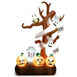 Tangkula 8 FT Tall Halloween Inflatable Tree w/ Ghosts Pumpkins Owl Tombstone Halloween Decoration w/ LED Light Ropes & Stakes for Party Garden Lawn -Hyde and Eek Cosplay Store GUEST 840bd9e8 cb20 4f8c aefe 74065ab2d4b4