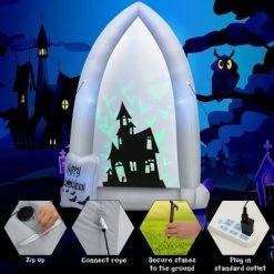 Costway 7 FT Halloween Inflatable Tombstone Yard Decoration w/Bat LED Projector -Hyde and Eek Cosplay Store GUEST 844efa23 2961 4022 9dd7 1a08e3249d67
