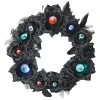 Sunstar Industries Sunstar Door Wreath Gothic Eyeballs Light-Up Halloween Decoration - 15 in - Multicolored