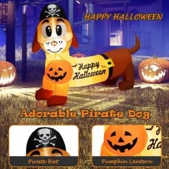 Costway 5.5 FT Halloween Inflatable Dachshund Blow-up Dog with Pirate Hat & Pumpkin -Hyde and Eek Cosplay Store GUEST 891e69c4 d680 4cdd b069 c91b5753ef05