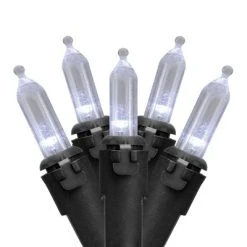 Northlight 100-Count Pure White LED Mini Christmas Lights, 33 ft, Black Wire